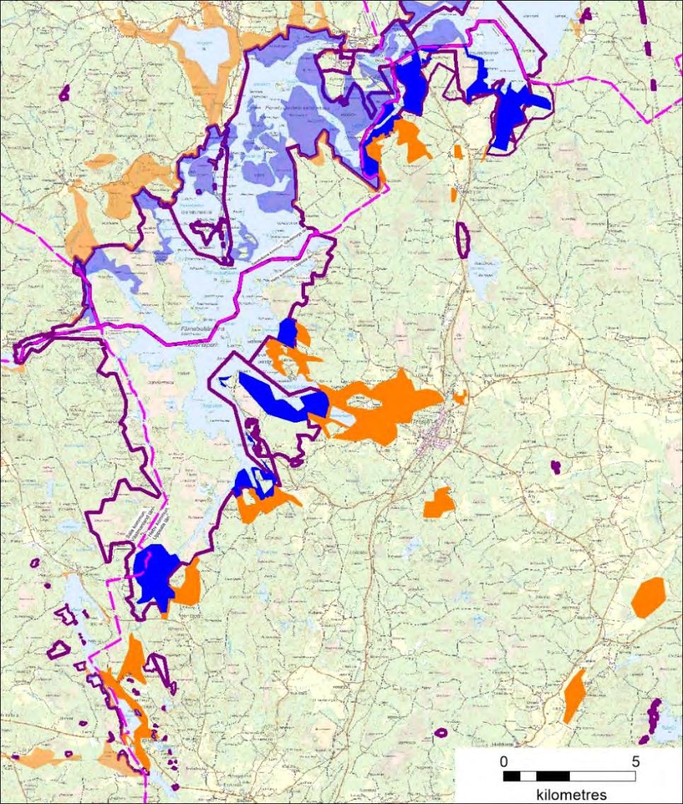 Hedesundafjärden/ Pellesberget Färnebofjärden syd Östa Figur 5. Planerade ramområden för bekämpning av översvämningsmyggor i Heby kommun, Uppsala län, under 2019.