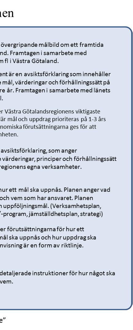 rutinen för VGR:s regiongemensamma styrande dokument (Dnr RS 2016-07625). De koncernövergripande styrande dokumenten omfattar alla styrelser, nämnder, förvaltningar och bolag inom VGR.