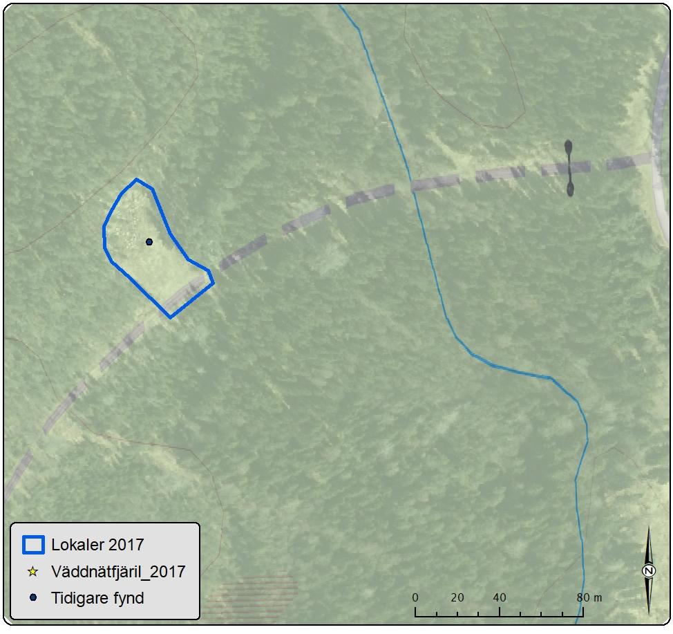 Lokal 14 Grinduga Antal väddnätfjärilar: 0 Area: 0,2 ha Biotopbeskrivning: Lokalen består av en mindre grustäkt