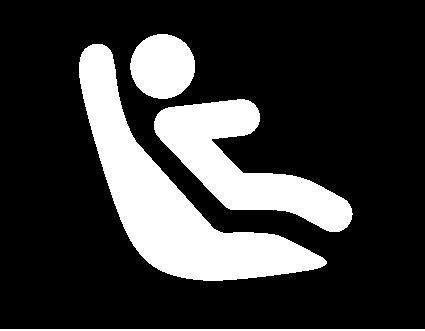 BARNSÄKERHET (forts.) X U = Plats ej avsedd för installation av barnstol. = Plats som är avsedd för fastsättning av en universell stol med hjälp av bilbältet, kontrollera att den går att montera.