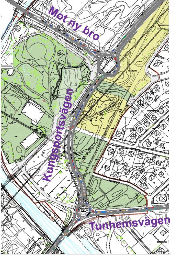 2. Det extra körfältet från norr bidrar, tillsammans med trafiksignal, till att avveckla södergående trafik under tiden som broöppningen pågår.