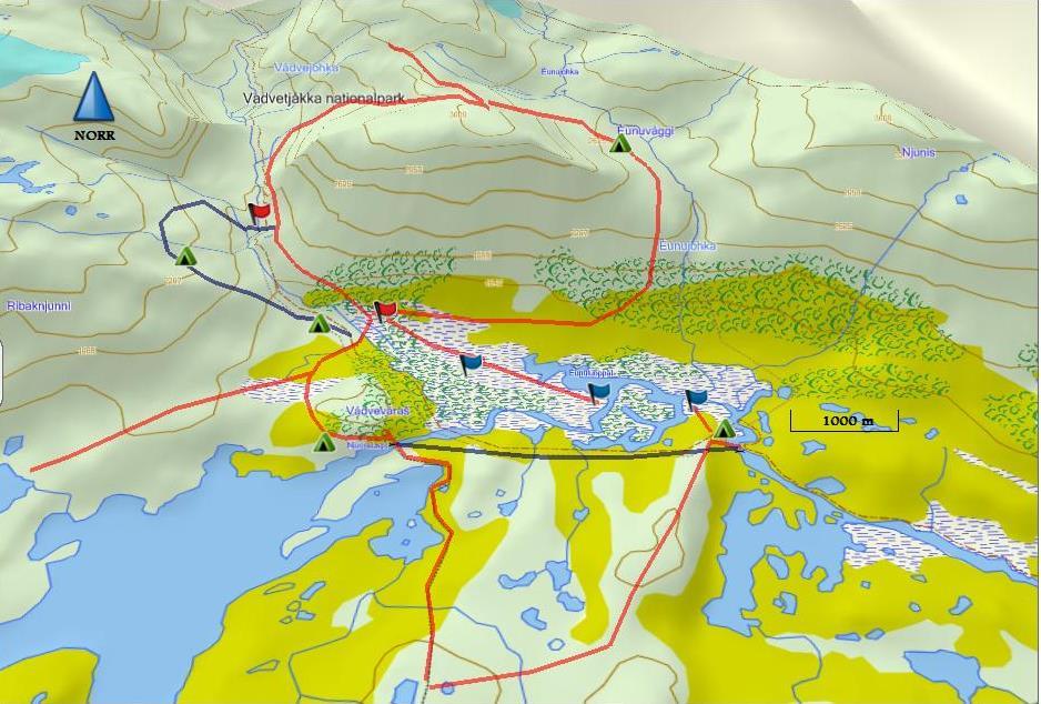 Bilaga 3 Vägvalsundersökning i Vadvetjåkka nationalpark samt i närliggande områden, juli 2014.