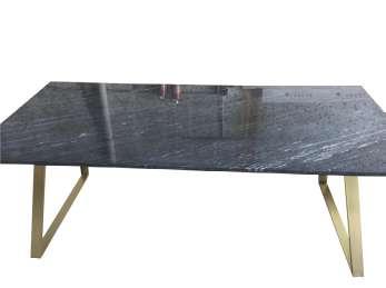 matbord 19930-588 Svart metall, svart marmor ESTELLE 200*90*H76