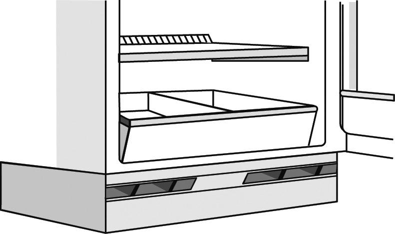 RENGÖRING OCH UNDERHÅLL Rengör regelbundet ventilationsgallren med hjälp av en dammsugare eller en borste Rengör skåpets utsida med en mjuk trasa När du åker bort (längre bortavaro) 1.