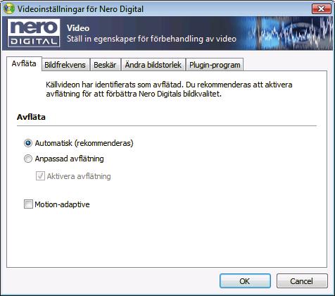 Omkoda en DVD till Nero Digital Om du väljer posten Skapa ny undertext öppnas fönstret Undertextinställningar för Nero Digital.