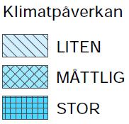 Måttlig klimatpåverkan Klimatförändringen medför att sannolikhetsklassen ökar med ett steg inom berörda delar utmed älven.