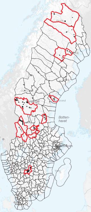 slamströmmar, erosion och ras i raviner och slänter i morän och grov sedimentjord.