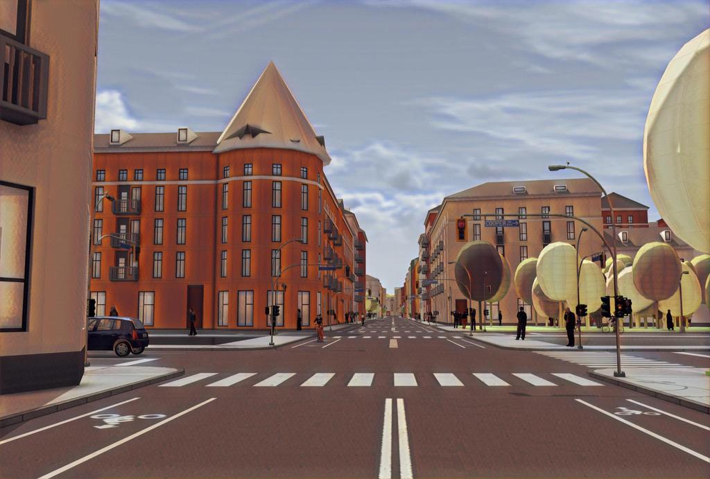 15 meters gata: Bergslagsgatan år väst vid korsningen med