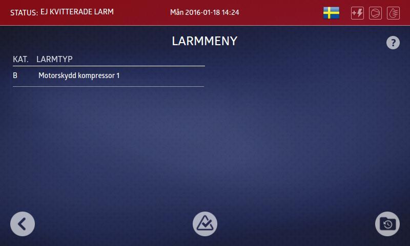 12 Larmmenyn Larmmenyn - historik Visa aktuella larm och kvittera larm. Larm finns i flera olika kategorier.