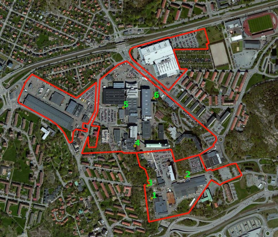 Figur 6 Bergslänter som ska åtgärdas pga risk för ras och blocknedfall. 8.