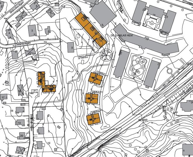 Skiss på föreslagen bebyggelse Skisserna i förslaget visar