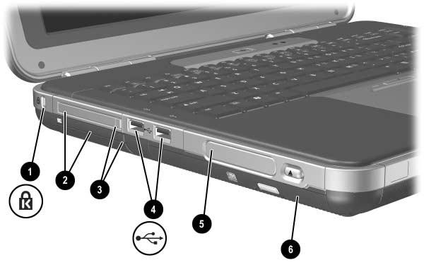Maskinvarukomponenter Komponent Beskrivning 1 Plats för säkerhetskabel Kopplar en extra säkerhetskabel till notebook-datorn.