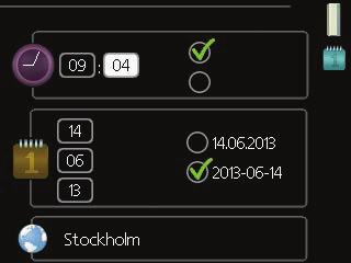 Den markerade positien är vit och/eller har en uppvikt flik. Välja meny För att komma vidare i menysystemet väljer du en huvudmeny genom att markera den och sedan trycka på OK-knappen.