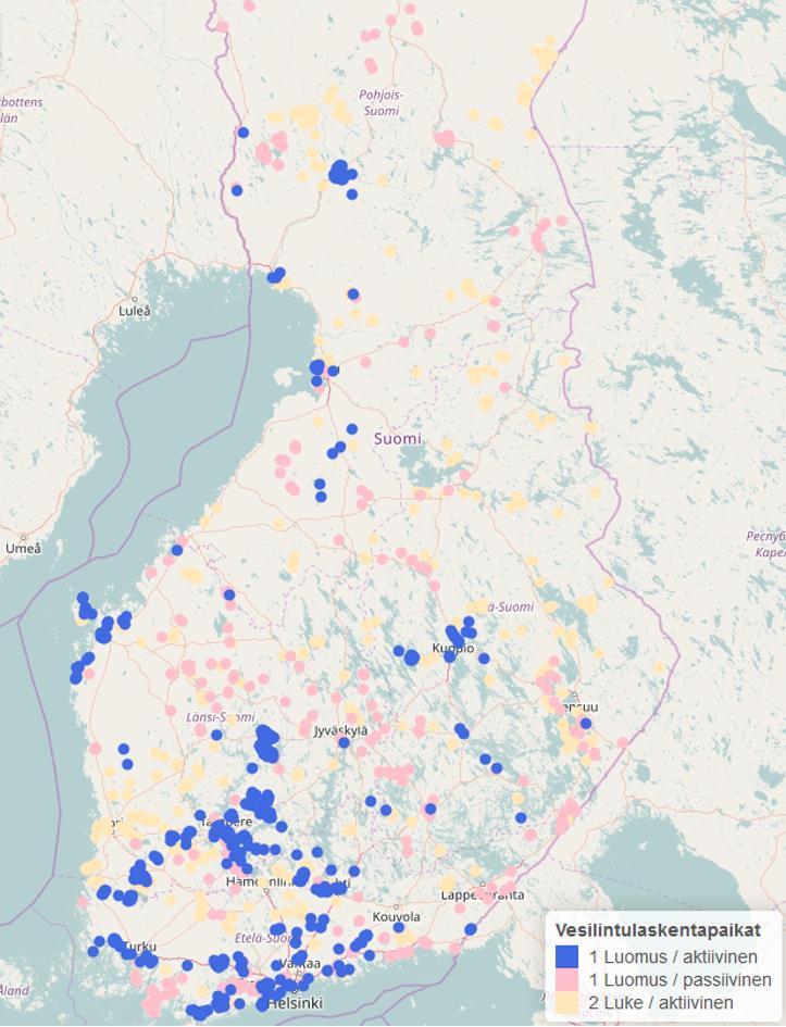 Läget angående uppföljning av sjöfågelbestånd 2013 2016 räknades totalt 538 inventeringspunkter