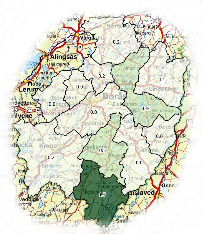 Avskjutning kron- respektive dovvilt 2017/2018 Karta. Beräknad avskjutning kronvilt Karta.