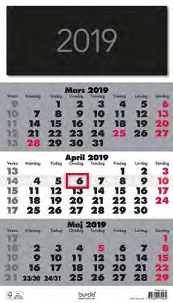 Väggkalendrar Månadskalendern En månad per blad med