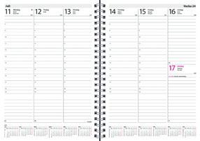 Veckokalendrar Weekly A5 Kalender med en vecka per uppslag och praktisk årsöversikt för innevarande år längst ner på