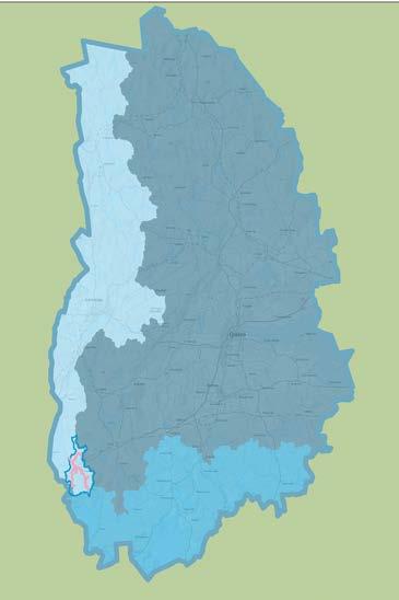 De dammar som är utmärkta på kartan är några av de dammar som reglerade vatten till bruket.