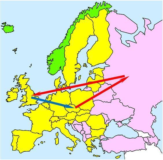 Exempel: En lastbil registrerad i Storbritannien (en förare) levererar till Tjeckien då gäller förordning (EG) nr 561/2006.