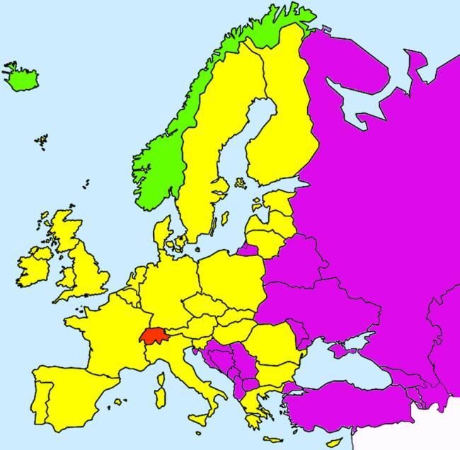 Använd förteckningen nedan för att se vilka stater som ingår i EU och vilka som är nära EU.