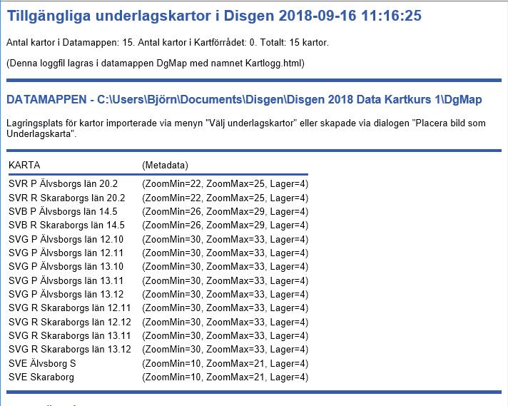 Kartfunktionen i Disgen 2018, Studiehandledning Del 1 23 Installation av underlagskartor i Kartförrådet Istället för att importera enstaka kartpaket med en eller flera kartbilder åt gången till