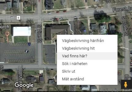 Kartfunktionen i Disgen 2018, Studiehandledning Del 1 37 Zooma in och leta reda på Grace Lutheran Church vid Forest Avenue East. Du kan passa på att slå på Earth-vyn för att bätte se fastigheterna.