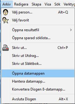 4 Kartfunktionen i Disgen 2018, Studiehandledning Del 1 Förberedelser inför kartövningarna För att du skall känna dig trygg i övningarna kommer du att skapa en separat datamapp som är helt skild från