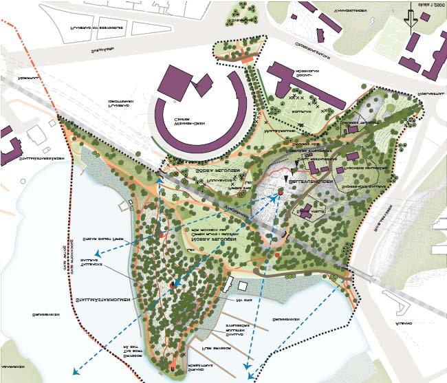 SID 8 (16) Förslagsskiss Som ett resultat av programarbetet föreslås följande åtgärder. Landskap Karaktären av engelsk landskapspark återskapas.
