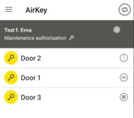 6 AirKey-app I detta avsnitt hittar man en översikt av funktionerna i AirKey-appen på mobiltelefonen.
