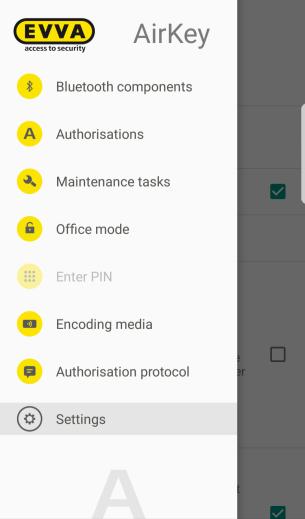 6.9 Inställningar i AirKey-appen 6.9.1 AirKey-appens inställningar för Android telefoner Under menypunkten Inställningar i appen finns grundläggande information om din Android-telefon.