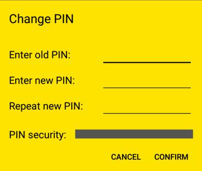 Pinkoden krävs endast när man låser upp AirKey-enheter. Appen visar ingen bekräftelse på att pinkoden har matats in korrekt. Pinkoder kan definierats och sparas på förhand (se Ange pinkoder)). 6.9.5.