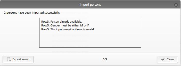 Figur 34: Importera personer resultat > AirKey onlineadministration vidarebefordrar dig automatiskt till listan med en översikt av personer.