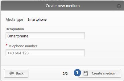 > Man kan välja Medier & personer och Lägg till medium i höger navigationsfält. Figur 35: Ny mobiltelefon eller kortmedium > Välj Smarttelefon som nytt medium och klicka på Fortsätt.