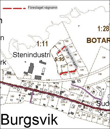 2. Uppsättning av gatunamnskyltar och kostnaden för detta skall ombesörjas av Gotlands Kommun, Tekniska förvaltningen. 3. Stadsarkitektkontoret underrättar berörda instanser om beslutet.