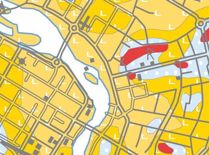 8 (16) Jordarterna består enligt jordartskartan av berg i norra delen av undersökningsområdet (Eskilshem 4:8) och lera i södra delen av undersökningsområdet (Eskilshem 4:7).