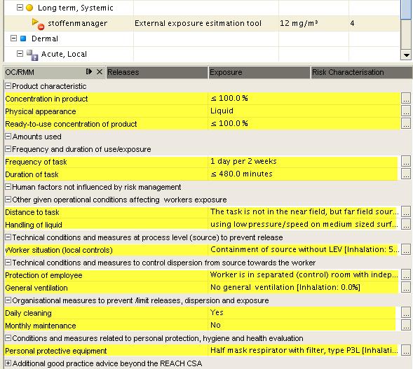 Exempel: Stoffenmanagerbedömning av systemisk påverkan från