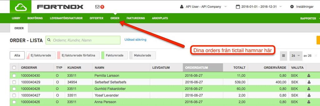 Lägg till dessa artiklar "fraktavg" "expavg" "rabatt" 3) När du har installerat och aktiverat ordersynkningen mellan Tictail och