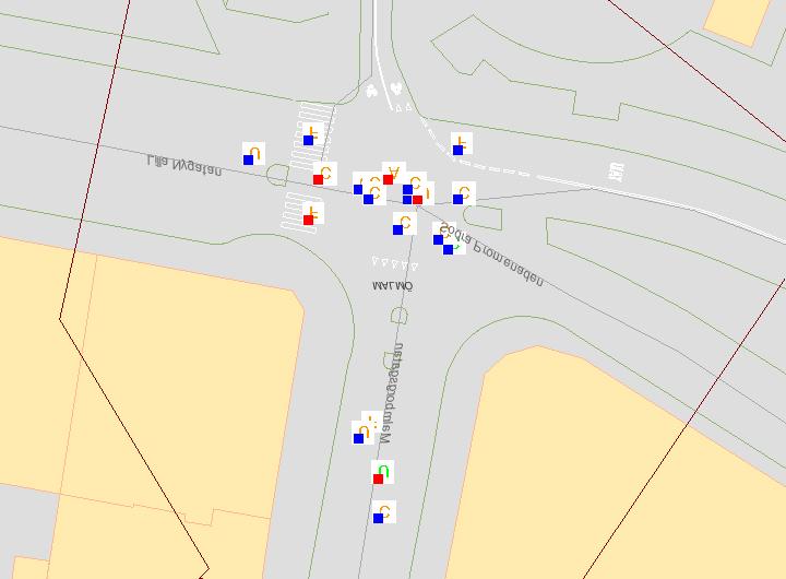 Trafikskadade I korsningen mellan Lilla Nygatan och Malmborgsgatan har endast en fotgängare skadats lindrigt i en trafikolycka med ett