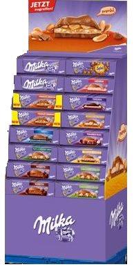 MILKA DISPLAY MED 11 OLIKA SMAKER Art nr: 1787 Vikt: 300g Display: