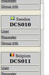 9 DCS-systemet (fortsättning) Repeater on GROUP Klicka på länken Repeater för att se vilka repeatrar som för tillfället är kopplade mot respektive modul.