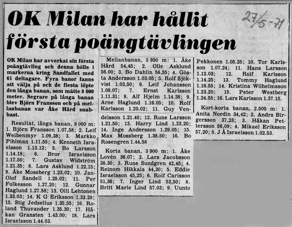 Svunna tider Från Åke Mossbergs arkiv OK Milans propagandaorientering