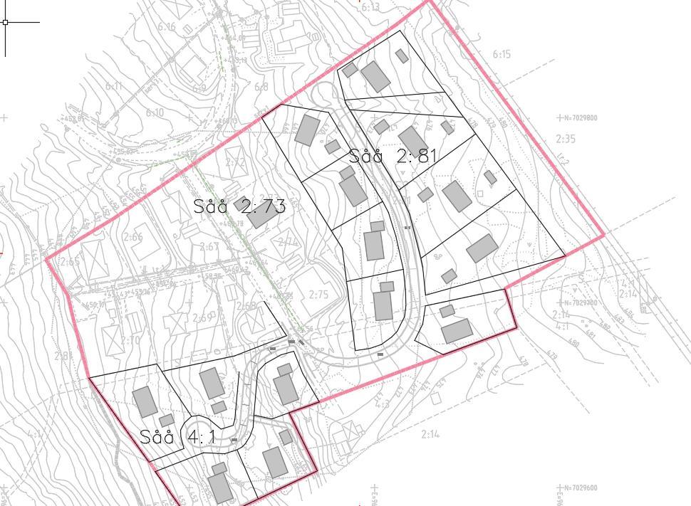 Figur 4. Detaljplan för Såå, fastigheterna 4:1, 2:81 samt 2:73. 5 Beräkningar 5.