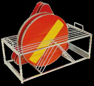 Mobil skyltförvaring och transport Mobilt skyltställ 26 Alu för Variosystemet hjälper er