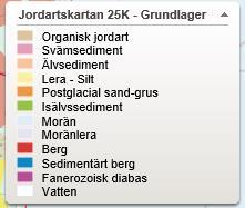 Jordartskarta hämtat från kartportalen, Bjerking 2017. Rankhusområdet inom röda markeringen.