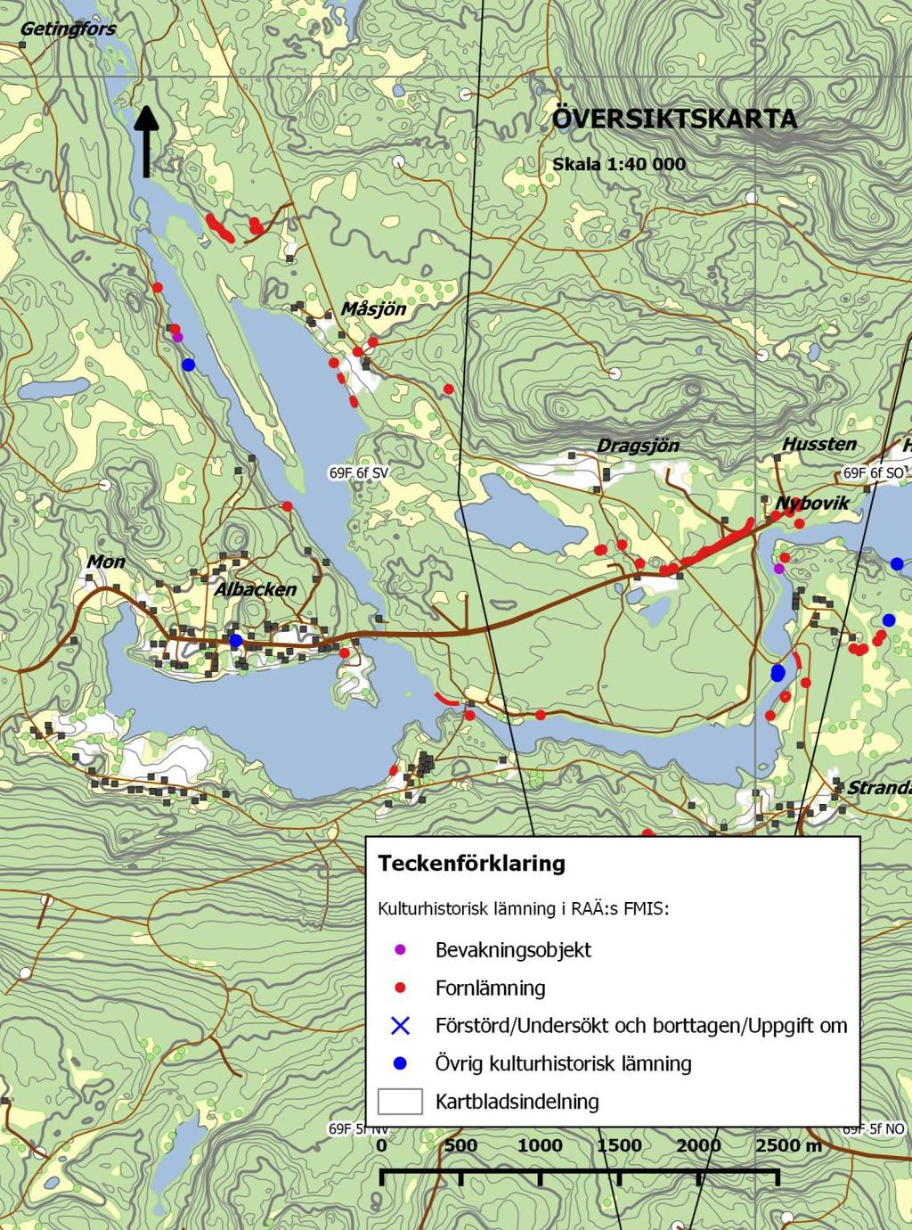 Bilaga 1. Förundersökningsområdets belägenhet Fornlämning Hällesjö 207:1 (inringad).