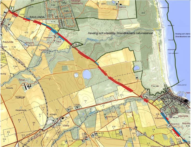 Ytor med prio 2 har lägre prioritet och rekommenderas att utredas mer extensivt, dvs på de topografiskt mest intressanta platserna inom respektive yta. Figur 33.