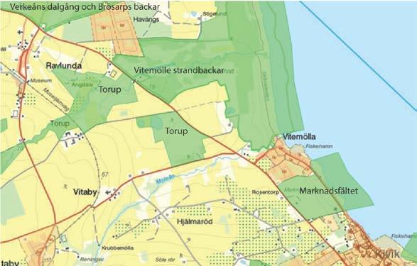 Lokala intressen Simrishamns kommun har i sin naturvårdsplan pekat ut ett antal områden med höga värden runt väg 9, vilka till stor del överensstämmer med de områden som är utpekade som Natura