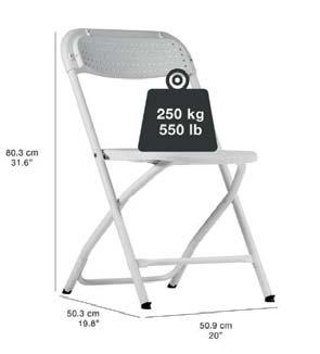 FÄLLBARA Page-21 STOLAR TORONTO BIG ALEX Toronto är en bekväm fällbar stol. Passar utmärkt för event samt andra sammanhang där det krävs bra ergonomi och säkerhet.