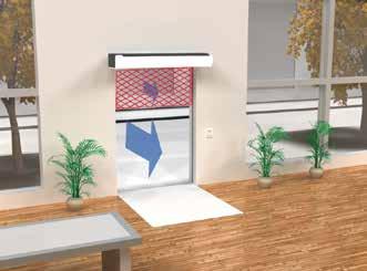 Skyddar hela dörröppningen En korrekt installerad luftridå skapar en luftbarriär som täcker hela öppningen och som klarar de påkänningar den utsätts för.