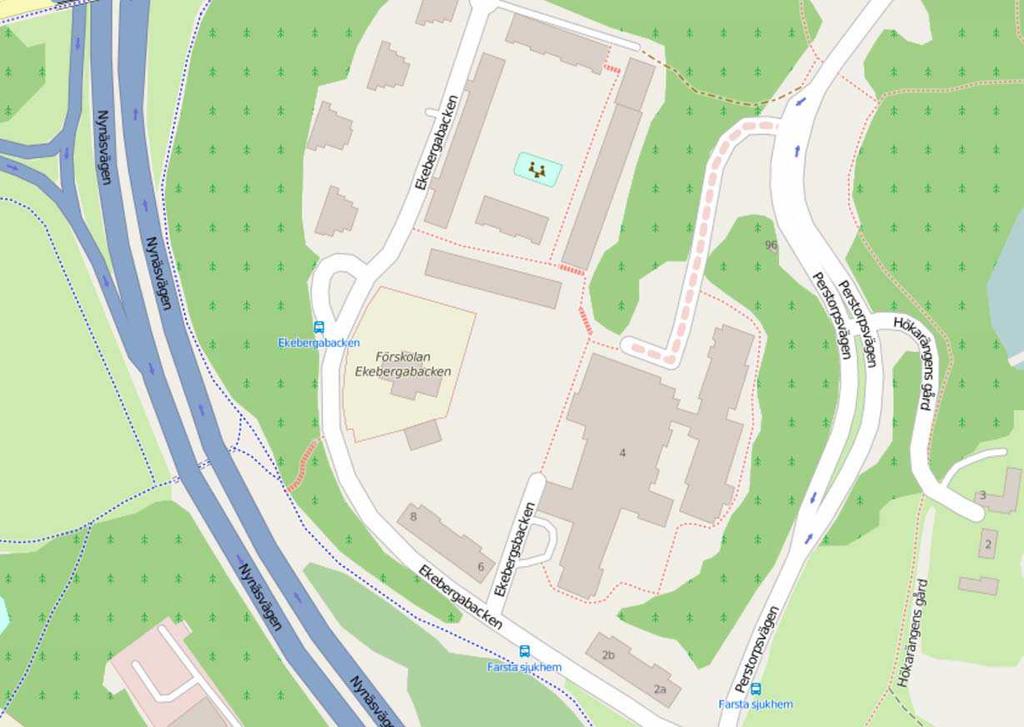 2015-09-15, sid 4 (11) Bakgrund Ett större bostadsområde planeras av Stockholms stad och Familjebostäder i kv. Perstorp på Ekebergabacken i Farsta.